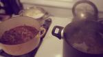 Simmering Pots: Osso Bucco, Potatoes and Pasta (my meat and carb fest)